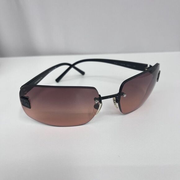 Chanel Rimless Sunglasses 4018 142/78 65‎ 17 120 Black CC Logo - Picture 4 of 10